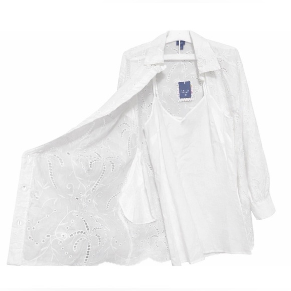 NWT ROLLER RABBIT x TARGET WHITE EYELET PALM TREE SHIRT/DRESS/COVER UP- SIZE XXL - Picture 5 of 6